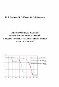 Обкладинка для ОЦІНЮВАННЯ ДЕГРАДАЦІЇ ФОТОЕЛЕКТРИЧНИХ СТАНЦІЙ   В ЗАДАЧІ ПРОГНОЗУВАННЯ ГЕНЕРУВАННЯ ЕЛЕКТРОЕНЕРГІЇ